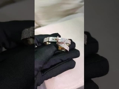 Nhẫn trang sức vàng 18k nguyên khối tùy chỉnh Kim cương thật Trang sức Thương hiệu cao cấp