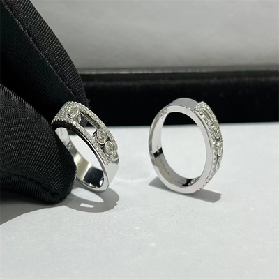 Đồ trang sức thiết kế 18k vàng kim cương nhẫn vàng trắng kim cương nhẫn cho bữa tiệc kỷ niệm