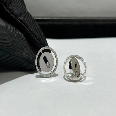 Nhẫn kim cương vàng trắng 18k AU750 Nhẫn kim cương vàng dành cho phụ nữ