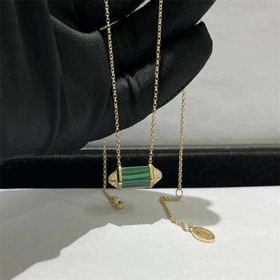 18k Brand đồ trang sức đồ trang sức tùy chỉnh Malakit kim cương vàng vòng cổ