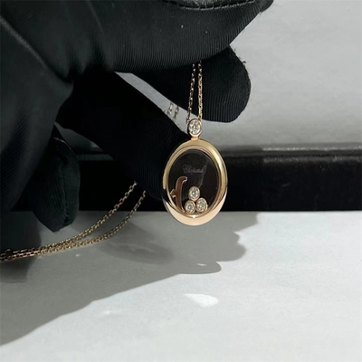 High End Chopard Happy Diamond Necklace Solid Gold nữ trang sức sang trọng
