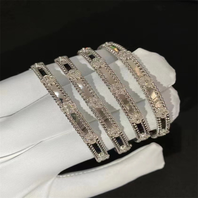 HK Custom Setting Jewelry VCA vòng tay 18k vàng trắng vòng tay kim cương