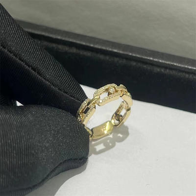 Giai đoạn cưới sang trọng 18k vàng Nhẫn kim cương VVS Kim cương AU750 Kim cương vàng