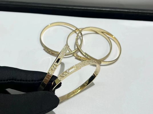 thương hiệu tùy chỉnh kim cương trang sức xa xỉ mong muốn kim cương 18k AU750 vàng vòng tay