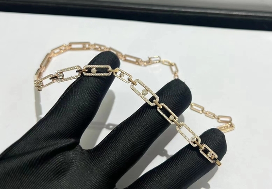 nhà máy trang sức Trung Quốc 18k vàng vàng kim cương vòng cổ AU750 vàng trang sức thương hiệu cao