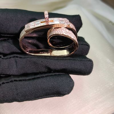 Nhẫn trang sức vàng 18k nguyên khối tùy chỉnh Kim cương thật Trang sức Thương hiệu cao cấp