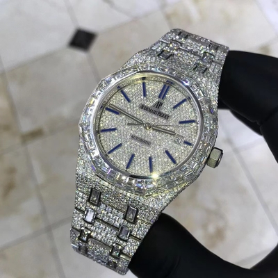 DE Moissanite Vvs Icebox Đồng hồ kim cương Đàn ông đồ trang sức